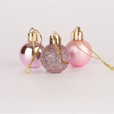 SHATCHI - 12Pcs Pale Pink 30mm Shatterproof Baubles SHATCHI - 12Pcs Pale Pink 30mm Shatterproof Baubles