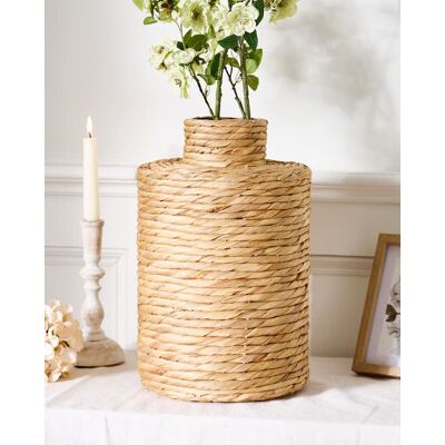 Dibor Traditional Water Hyacinth Stem Home Decor Flower Vase in Natural Size: Medium Natural Medium Dibor Traditional Water Hyacinth Stem Home Decor Flower Vase in Natural Size: Medium Natural Medium