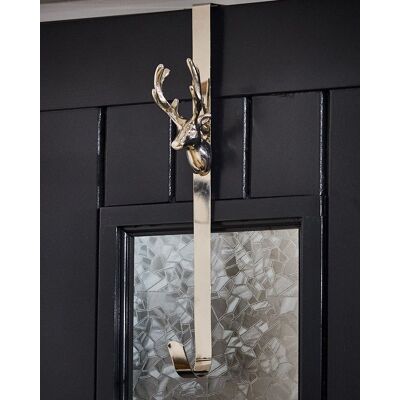 Dibor Silver Stag Over Door Christmas Decoration Wreath Hanger Hook Silver Dibor Silver Stag Over Door Christmas Decoration Wreath Hanger Hook Silver