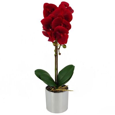 Leaf Red Artificial Orchid - 46cm - Unisex Leaf Red Artificial Orchid - 46cm - Unisex