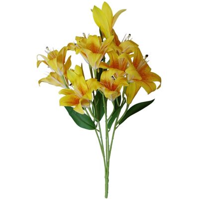 Leaf 60cm Artificial Lily Stem Yellow - Artificial Lily Stem Leaf 60cm Artificial Lily Stem Yellow - Artificial Lily Stem