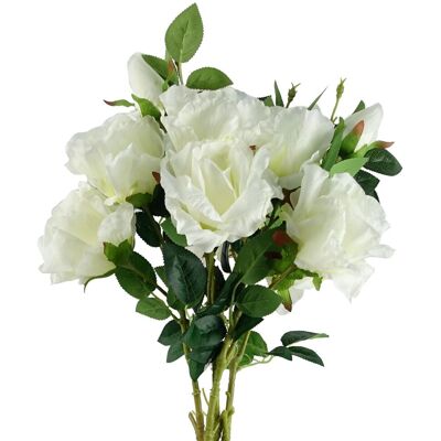 White Artificial Rose Stem - Pack of 6 - 80cm White Artificial Rose Stem - Pack of 6 - 80cm