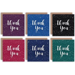 Artery8 Thank You Cards Dark Pretty Stars Multicoloured Blank Greeting Cards With Envelopes Pack of 6