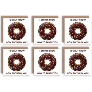 Artery8 Thank You Cards - Funny Donut Cake Set Blank Greeting Cards With Envelopes Pack of 6