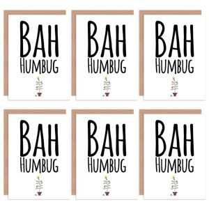 Artery8 Christmas Cards - Funny Bah Humbug Grumpy Set Xmas Blank Greeting Cards With Envelopes Pack of 6