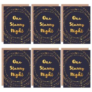 Artery8 Christmas Cards Starry Night stars Traditional Set Xmas Blank Greeting Cards With Envelopes Pack of 6