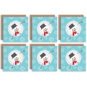 Artery8 Christmas Cards Cute Snowman Kids Xmas Snowflake Set Xmas Blank Greeting Cards With Envelopes Pack of 6