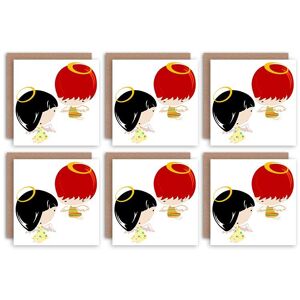 Artery8 Christmas Cards - Cute Angels Kids Set Blank Xmas Blank Greeting Cards With Envelopes Pack of 6