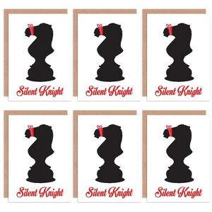 Artery8 Christmas Cards Funny Silent Night Chess Knight Set Xmas Blank Greeting Cards With Envelopes Pack of 6