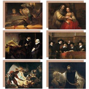 Artery8 Rembrandt Aristotle Staalmeester Portret Blinding Samson Preacher Peacocks Fine Art Greeting Card Pack of 6