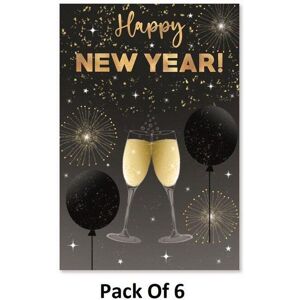 Simon Elvin Happy New Year Greetings Card (Pack of 6)