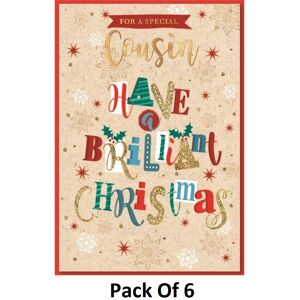 Simon Elvin Cousin Traditional Christmas Card (Pack of 6) in Light Stone Light Stone Simon Elvin Cousin Traditional Christmas Card (Pack of 6) in Light Stone Light Stone