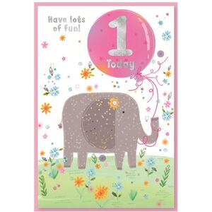 Simon Elvin Juvenile 1st Birthday Greetings Card (Pack of 6) in White White Simon Elvin Juvenile 1st Birthday Greetings Card (Pack of 6) in White White