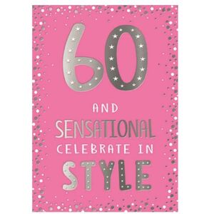 Simon Elvin The Special Years 60th Greetings Card (Pack of 6) in Pink Pink Simon Elvin The Special Years 60th Greetings Card (Pack of 6) in Pink Pink