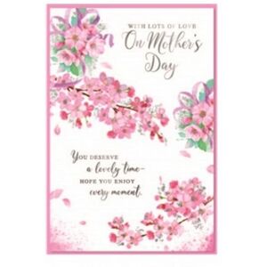 Simon Elvin With Lots Of love On Mothers Day Greetings Card (Pack of 6) in White White Simon Elvin With Lots Of love On Mothers Day Greetings Card (Pack of 6) in White White