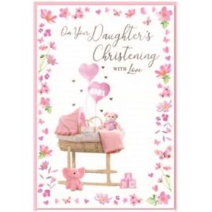 Simon Elvin On Your Daughter´s Christening Flowers Greetings Card (Pack of 6) in White White Simon Elvin On Your Daughter´s Christening Flowers Greetings Card (Pack of 6) in White White