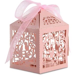 Neel Blue Candy Gift Favour Boxes with Organza Ribbon, 50pcs in Pink Pink Neel Blue Candy Gift Favour Boxes with Organza Ribbon, 50pcs in Pink Pink