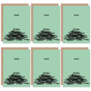 Artery8 Many Thanks Green Typography - pale green - Pack of 6 - Greeting Cards Artery8 Many Thanks Green Typography - pale green - Pack of 6 - Greeting Cards