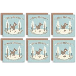 Artery8 Christmas Cards - Vintage Baby Reindeer Kids Set Xmas Greeting Cards With Envelopes Pack of 6 in Pale Blue Pale Blue Artery8 Christmas Cards - Vintage Baby Reindeer Kids Set Xmas Greeting Cards With Envelopes Pack of 6 in Pale Blue Pale Blue