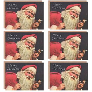Artery8 Christmas Cards Funny Santa Smoking Merry Christmas Set Xmas Greeting Cards With Envelopes Pack of 6 in Red Red Artery8 Christmas Cards Funny Santa Smoking Merry Christmas Set Xmas Greeting Cards With Envelopes Pack of 6 in Red Red