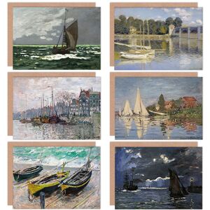 Artery8 - Claude Monet Seascape Argenteuil - Greeting Card Artery8 - Claude Monet Seascape Argenteuil - Greeting Card