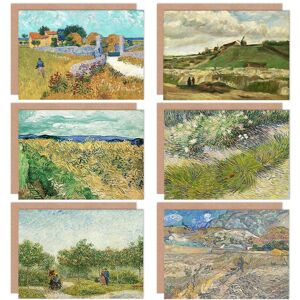 Artery8 Vincent van Gogh Landscape - Butterflies - Wheatfield - Pack of 6 - Greeting Card Artery8 Vincent van Gogh Landscape - Butterflies - Wheatfield - Pack of 6 - Greeting Card