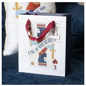 KDMD 23cm Medium King of Our Hearts Playing Card Gift Bag in White White KDMD 23cm Medium King of Our Hearts Playing Card Gift Bag in White White