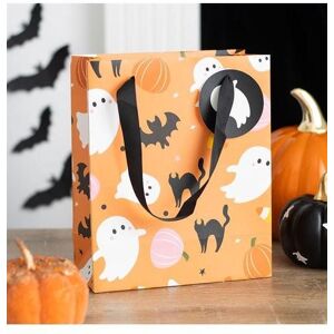 KDMD 23cm Sweet & Spooky Ghost Print Gift Bag in Orange Orange KDMD 23cm Sweet & Spooky Ghost Print Gift Bag in Orange Orange