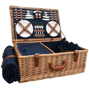 Johnsons Blue Tweed Picnic Basket - Picnic Basket Johnsons Blue Tweed Picnic Basket - Picnic Basket
