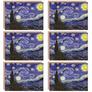 Artery8 Starry Night Vincent Van Gogh Old Master Painting Greeting Cards With Envelopes Pack of 6 in Blue Blue Artery8 Starry Night Vincent Van Gogh Old Master Painting Greeting Cards With Envelopes Pack of 6 in Blue Blue