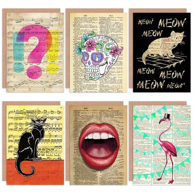Artery8 Upcycled Quirky Music Dictionary Fun All Occasions Birthday Greeting Cards Pack of 6 Artery8 Upcycled Quirky Music Dictionary Fun All Occasions Birthday Greeting Cards Pack of 6