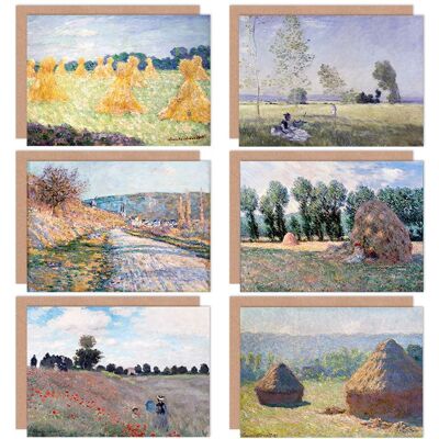 Artery8 - Claude Monet Haystacks - Greeting Card Pack Artery8 - Claude Monet Haystacks - Greeting Card Pack