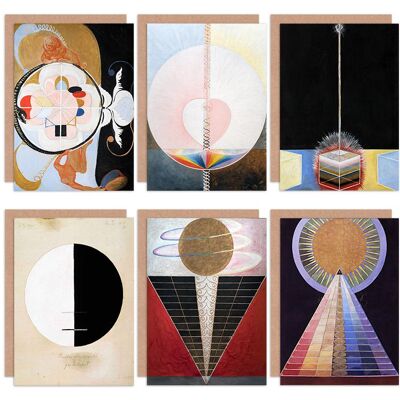 Artery8 Hilma af Klint Altarpiece Buddha Dove Evolution Abstract Fine Art Greeting Card Pack of 6 - Greeting Cards Artery8 Hilma af Klint Altarpiece Buddha Dove Evolution Abstract Fine Art Greeting Card Pack of 6 - Greeting Cards