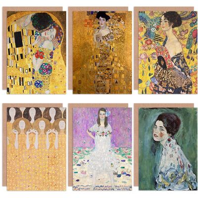Artery8 - Klimt Portrait - Yellow - Greeting Card Artery8 - Klimt Portrait - Yellow - Greeting Card