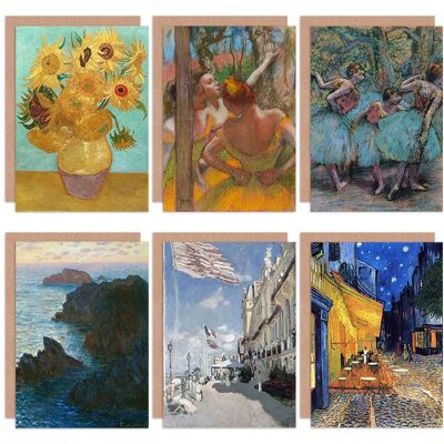 Artery8 - Van Gogh Monet Degas - blue - Greeting Card Artery8 - Van Gogh Monet Degas - blue - Greeting Card