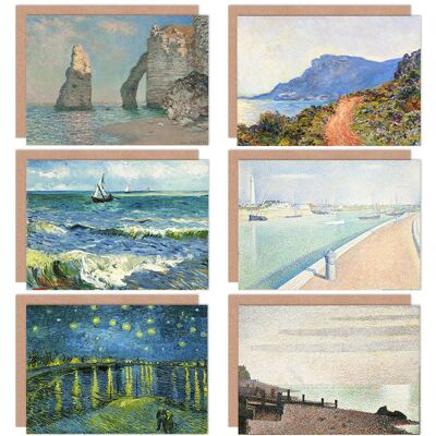 Artery8 - Seurat Monet Starry Night Cliffs - Light Blue Artery8 - Seurat Monet Starry Night Cliffs - Light Blue