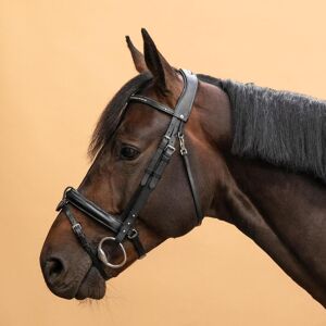 Fouganza Decathlon Horse Riding Leather Bridle With French Noseband