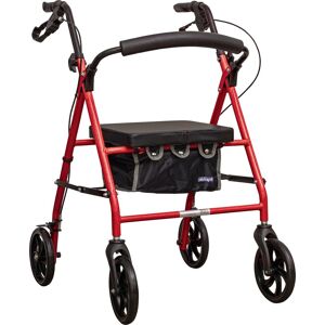 Aidapt Four Wheeled Rollator with Bag Red Red Aidapt Four Wheeled Rollator with Bag Red Red