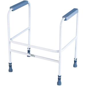 Aidapt Ashford Hgt Adjustable Toilet Frame Free standing in White White Aidapt Ashford Hgt Adjustable Toilet Frame Free standing in White White