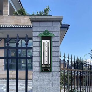 mysmartbuy Outdoor Thermometer with Min & Max - Battery Powered Wall or Fence Mounted Easy to Read Temperature Reader with LCD Display in Green Green mysmartbuy Outdoor Thermometer with Min & Max - Battery Powered Wall or Fence Mounted Easy to Read Temperature Reader with LCD Display in Green Green