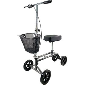 Loops Silver Steerable Knee Walker - Height Adjustable Compact Mobility Walking Aid in Metallics Metallics Loops Silver Steerable Knee Walker - Height Adjustable Compact Mobility Walking Aid in Metallics Metallics