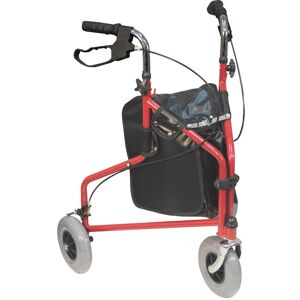Loops Red Three Wheeled Steel Walker - Puncture Proof Tyres - 115kg Weight Limit in Metallics Metallics Loops Red Three Wheeled Steel Walker - Puncture Proof Tyres - 115kg Weight Limit in Metallics Metallics