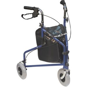 Loops Blue Three Wheeled Steel Walker - Puncture Proof Tyres - 115kg Weight Limit in Metallics Metallics Loops Blue Three Wheeled Steel Walker - Puncture Proof Tyres - 115kg Weight Limit in Metallics Metallics