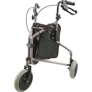 Loops Silver Three Wheeled Steel Tri-Walker - Height Adjustable - 115kg Weight Limit in Metallics Metallics Loops Silver Three Wheeled Steel Tri-Walker - Height Adjustable - 115kg Weight Limit in Metallics Metallics