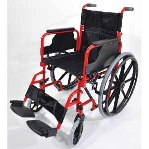 Loops Deluxe Self Propelled Steel Wheelchair - Semi-Foldable Design - Red Finish in Metallics Metallics Loops Deluxe Self Propelled Steel Wheelchair - Semi-Foldable Design - Red Finish in Metallics Metallics