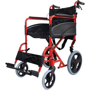 Loops Lightweight Aluminium Compact Attendant Propelled Transport Wheelchair - Red Multicolor Loops Lightweight Aluminium Compact Attendant Propelled Transport Wheelchair - Red Multicolor
