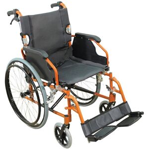 Loops Deluxe Self Propelled Aluminium Wheelchair - Compact Foldable Design - Orange Orange Loops Deluxe Self Propelled Aluminium Wheelchair - Compact Foldable Design - Orange Orange