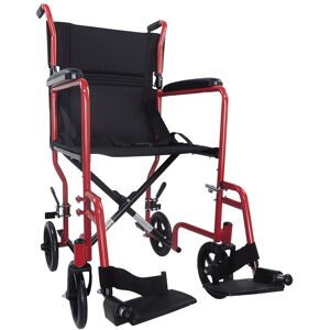 Loops Lightweight Steel Compact Attendant Propelled Transit Wheelchair - Red in Metallics Metallics Loops Lightweight Steel Compact Attendant Propelled Transit Wheelchair - Red in Metallics Metallics