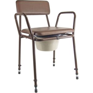 Loops Height Adjustable Bedroom Bathroom Commode Chair - 5 Litre Pail with Lid - Brown Brown Loops Height Adjustable Bedroom Bathroom Commode Chair - 5 Litre Pail with Lid - Brown Brown