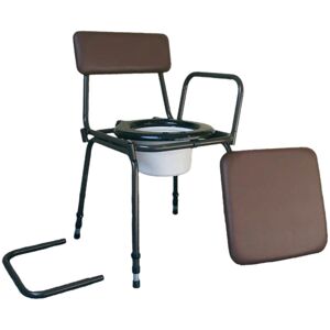 Loops Height Adjustable Comode Chair - Detachable Arms - 5 Litre Potty - Brown Brown Loops Height Adjustable Comode Chair - Detachable Arms - 5 Litre Potty - Brown Brown